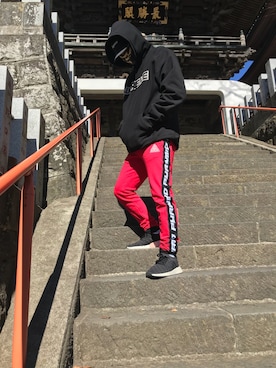 「A BATHING APE（アベイシングエイプ）のアイテム（財布/小物）」を使った、Bobby Kazuさん（メンズ・173cm）の冬コーディネート