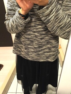 「H&M（エイチ・アンド・エム）のアイテム（トップス、ブラック系）」を使った、YuimarLさん（レディース・163cm）の冬コーディネート