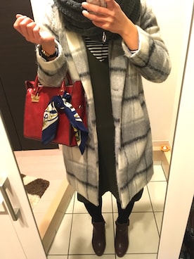 「reca（レカ）のアイテム（チェスターコート）」を使った、YuimarLさん（レディース・163cm）の冬コーディネート