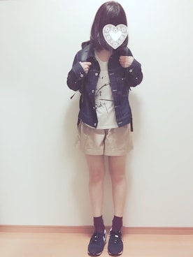 「Te chichi（テチチ）のアイテム（デニムジャケット）」を使った、machikaさん（レディース・157cm）の春コーディネート