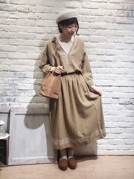 「TSUHARU by Samansa Mos2（ツハルバイサマンサモスモス）のアイテム（ハンチング/ベレー帽）」を使った、いっしき🐻さん（レディース・163cm）の秋コーディネート