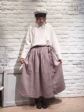 「TSUHARU by Samansa Mos2（ツハルバイサマンサモスモス）のアイテム（ハンチング/ベレー帽）」を使った、いっしき🐻さん（レディース・163cm）の秋コーディネート