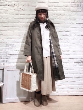 「TSUHARU by Samansa Mos2（ツハルバイサマンサモスモス）のアイテム（ハンチング/ベレー帽）」を使った、いっしき🐻さん（レディース・163cm）の秋コーディネート