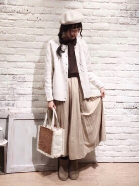 「TSUHARU by Samansa Mos2（ツハルバイサマンサモスモス）のアイテム（ハンチング/ベレー帽）」を使った、いっしき🐻さん（レディース・163cm）の秋コーディネート