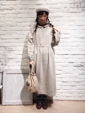 「TSUHARU by Samansa Mos2（ツハルバイサマンサモスモス）のアイテム（ハンチング/ベレー帽）」を使った、いっしき🐻さん（レディース・163cm）の冬コーディネート