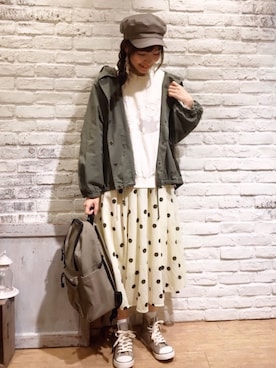 「MOOMIN（ムーミン）のアイテム（トップス）」を使った、いっしき🐻さん（レディース・163cm）の春コーディネート