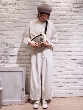 「MOOMIN（ムーミン）のアイテム（トップス）」を使った、いっしき🐻さん（レディース・163cm）の春コーディネート