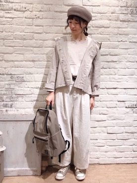 「MOOMIN（ムーミン）のアイテム（トップス）」を使った、いっしき🐻さん（レディース・163cm）の春コーディネート