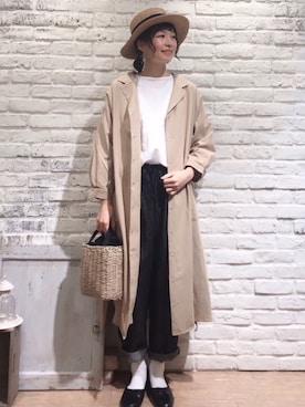 「TSUHARU by Samansa Mos2（ツハルバイサマンサモスモス）のアイテム（デニムパンツ）」を使った、いっしき🐻さん（レディース・163cm）の春コーディネート