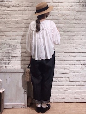 「TSUHARU by Samansa Mos2（ツハルバイサマンサモスモス）のアイテム（デニムパンツ）」を使った、いっしき🐻さん（レディース・163cm）の春コーディネート