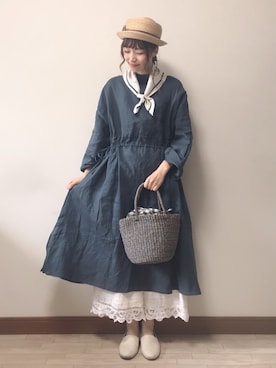 「chambre de charme（シャンブルドゥシャーム）のアイテム（財布/小物）」を使った、いっしき🐻さん（レディース・163cm）の春コーディネート