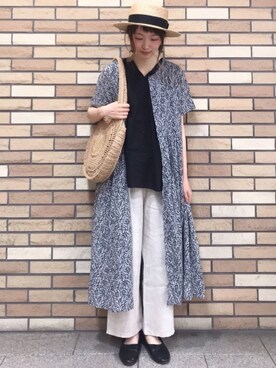 「haco!（ハコ）のアイテム（バレエシューズ）」を使った、いっしき🐻さん（レディース・163cm）の夏コーディネート