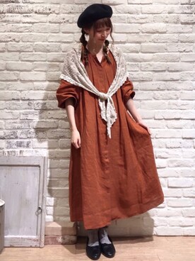 「haco!（ハコ）のアイテム（バレエシューズ）」を使った、いっしき🐻さん（レディース・163cm）の秋コーディネート