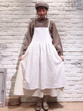 「Bleu Bleuet（ブルーブルーエ）のアイテム（ハンチング/ベレー帽）」を使った、いっしき🐻さん（レディース・163cm）の秋コーディネート