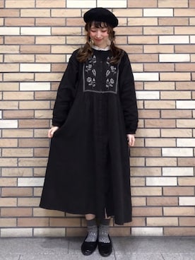 「haco!（ハコ）のアイテム（バレエシューズ）」を使った、いっしき🐻さん（レディース・163cm）の冬コーディネート