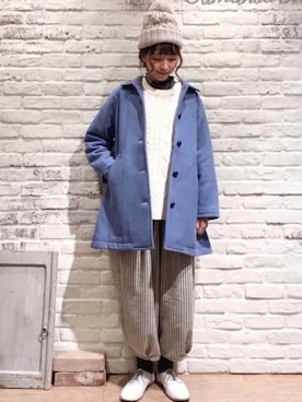 「Samansa Mos2（サマンサ モスモス）のアイテム（ステンカラーコート）」を使った、いっしき🐻さん（レディース・163cm）の冬コーディネート