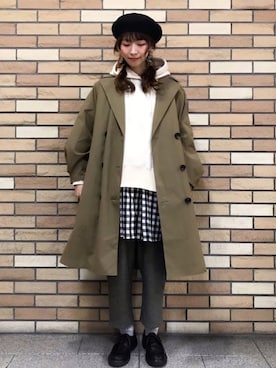 「Samansa Mos2（サマンサ モスモス）のアイテム（トレンチコート）」を使った、いっしき🐻さん（レディース・163cm）の冬コーディネート