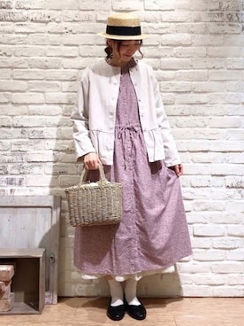 「ノーカラージャケット」｜いっしき🐻さん（レディース・163cm）の春コーディネート