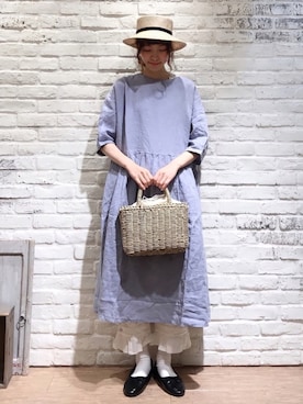 「haco!（ハコ）のアイテム（バレエシューズ）」を使った、いっしき🐻さん（レディース・163cm）の春コーディネート