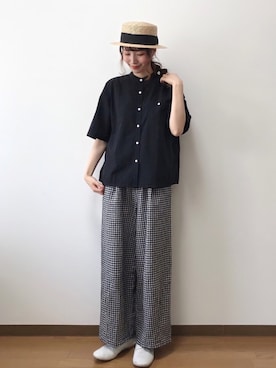 「PAR ICI（パーリッシィ）のアイテム（シャツ/ブラウス）」を使った、いっしき🐻さん（レディース・163cm）の春コーディネート