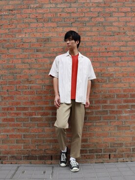 「417 EDIFICE（フォーワンセブンエディフィス）のアイテム（スラックス）」を使った、KYOHEI［相互フォロー］さん（メンズ・180cm）の秋コーディネート