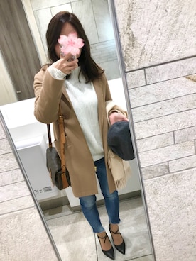 「アイテム（ダウンジャケット/コート）」を使った、yumyumyumさん（レディース・159cm・20代）の春コーディネート