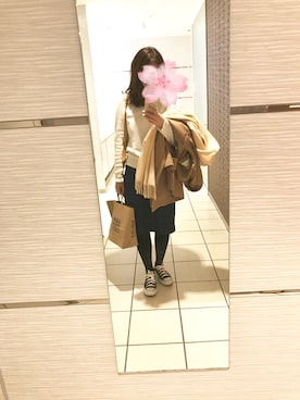 「アイテム（ダウンジャケット/コート）」を使った、yumyumyumさん（レディース・159cm・20代）の春コーディネート