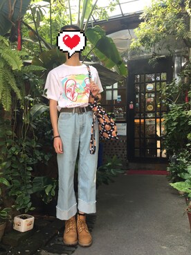 「AIN（エイン）のアイテム（パンツ）」を使った、羅小釘さん（レディース・156cm）の秋コーディネート