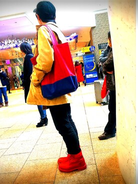 「アイテム（ダッフルコート）」を使った、祐也さん（メンズ・165cm・10代）の秋コーディネート