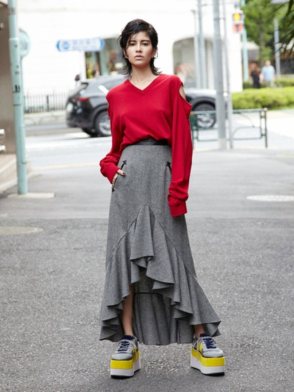 PAMEO POSE（パメオポーズ）の「RUFFLE TWEED SKIRT（スカート