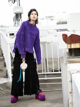 「コインケース」｜「アイテム（アクセサリー）」を使った、PAMEO POSEさん（レディース・168cm）の秋コーディネート