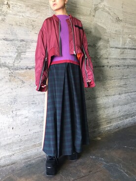 「PAMEO POSE（パメオポーズ）のアイテム（ブルゾン）」を使った、PAMEO POSEさん（レディース・160cm）の冬コーディネート