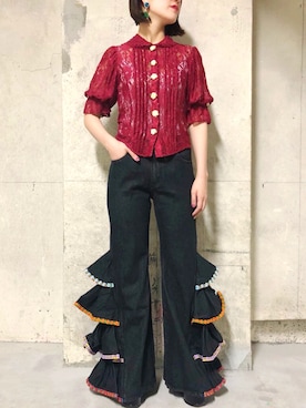 「チロリアンテープ」｜PAMEO POSEさん（レディース・160cm）の夏コーディネート
