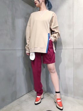 「PAMEO POSE」｜「アイテム（スウェット）」を使った、PAMEO POSEさん（レディース・160cm）の夏コーディネート