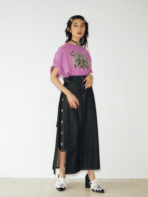 PAMEO POSE（パメオポーズ）の「Denim Long Skirt（デニム