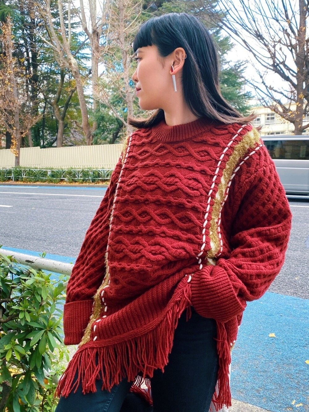 パメオポーズ　Odette Sweaterブラック PAMEO POSE Odette Sweater （ブラック） -ファッション通販