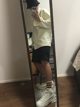 「JW Anderson（ジェイダブリューアンダーソン）のアイテム（レッグウェア）」を使った、ソウマさん（メンズ・173cm）の夏コーディネート