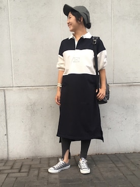 「アイテム（バックパック/リュック）」を使った、川﨑 稚乃さん（レディース・157cm）の秋コーディネート