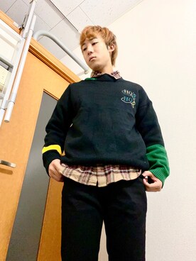 肘からマヨネーズさん（メンズ・172cm）の冬コーディネート