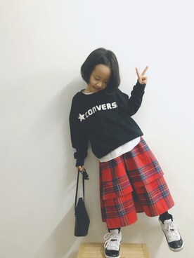「休闲」｜Chloeeeeeeng410さん（キッズ・110cm）の秋コーディネート