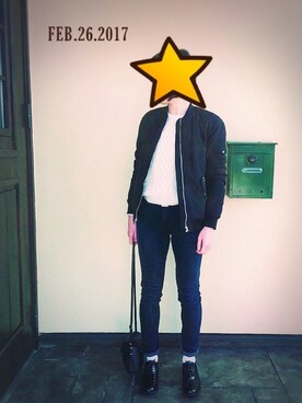 「ドラフトリーバイス」｜「アイテム（ニット/セーター）」を使った、miさん（レディース・165cm）の冬コーディネート