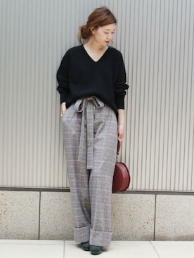 「JOURNAL STANDARD（ジャーナルスタンダード）のアイテム（バッグ）」を使った、akiさん（レディース・158cm）の秋コーディネート