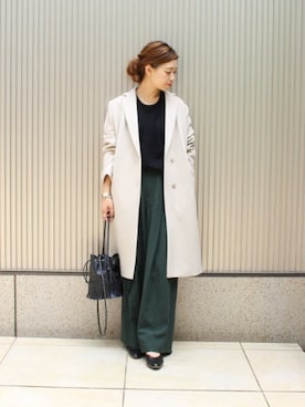 「JOURNAL STANDARD（ジャーナルスタンダード）のアイテム（チェスターコート）」を使った、akiさん（レディース・158cm）の秋コーディネート