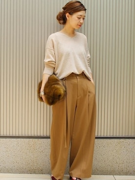 「CHIE MIHARA（チエミハラ）のアイテム」を使った、akiさん（レディース・158cm）の秋コーディネート