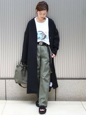 スーパー120ビーバーVネックコート_#を使った人気ファッション 