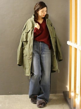 「SERGE de bleu（サージ）のアイテム」を使った、akiさん（レディース・158cm）の秋コーディネート