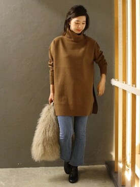 「LUC DNM （ラックデニム）のアイテム」を使った、akiさん（レディース・158cm）の秋コーディネート