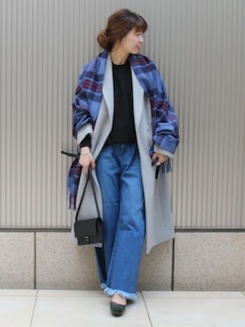 「JOURNAL STANDARD（ジャーナルスタンダード）のアイテム（チェスターコート）」を使った、akiさん（レディース・158cm）の秋コーディネート