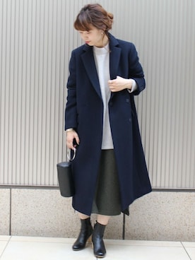 「JOURNAL STANDARD（ジャーナルスタンダード）のアイテム（チェスターコート）」を使った、akiさん（レディース・158cm）の秋コーディネート