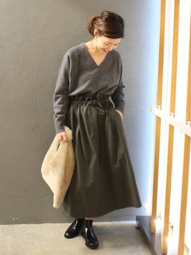 「arron（アローン）のアイテム」を使った、akiさん（レディース・158cm）の冬コーディネート